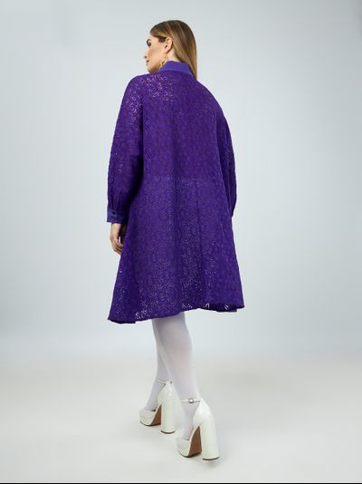 Нарядное платье из гипюра фиолет