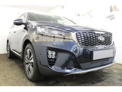 Защита радиатора Kia Sorento Prime 2017- black с датчиком ACC