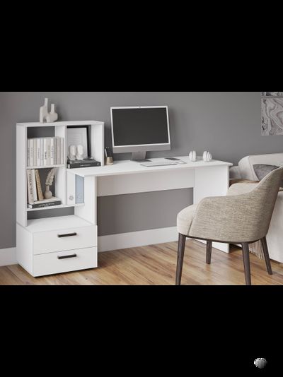 СКМ-5 компьютерный стол Белый с тиснением «Древесные поры»