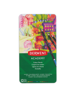 Карандаши цветные 12цв Derwent Academy Colour Pencil tin мет короб
