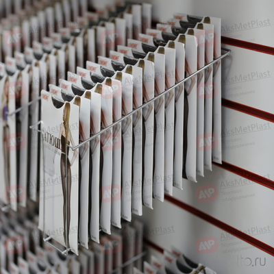 6108 Накопитель-подставка для экономпанелей, под 15 упаковок колготок или чулков, хром