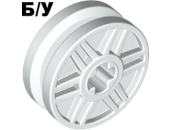 ! Б/У - Wheel 18mm D. x  8mm with Fake Bolts and Shallow Spokes and Axle Hole, White (56903 / 6013484) - Б/У