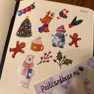 Наклейки «Новогодние», 10х15 см бумага