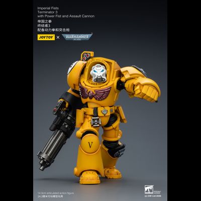 Терминатор Имперских Кулаков (Warhammer 40K) - КОЛЛЕКЦИОННАЯ ФИГУРКА 1/18 Imperial Fists Terminator with Power Fist and Assault Cannon (JT03172) - JOYTOY