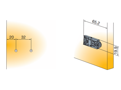 F0 Монтажная планка петли Titus T-type прямая с винтами 6,3х15 мм