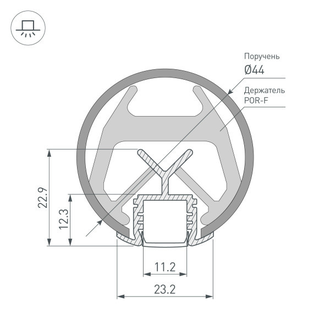 Профиль KLUS-POR-F-1000 ANOD (ARL, Алюминий)