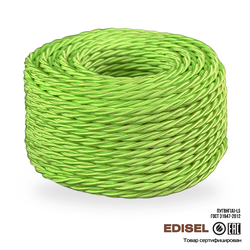 Витой ретро провод 3х2.5 кислотный шелк бухта