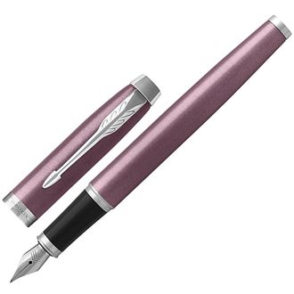 Ручка подарочная перьевая PARKER "IM Core Light Purple CT", пурпурный лак, хромированные детали, синяя, 1931632
