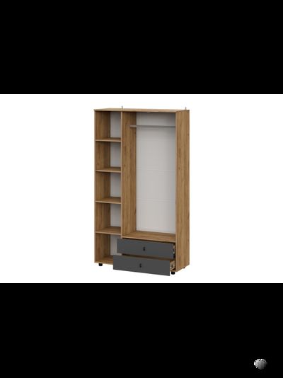 Байкал Шкаф трехстворчатый с ящиками SAFE Дуб Золотой/Графит