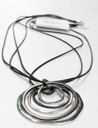 Подвеска "Кольца" черные и серебро