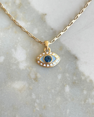 Колье эмаль, кристаллы Swarovski, A&C (синий)