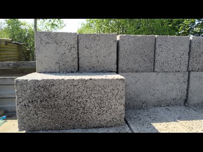 Керамзитобетонный блок полнотелый строительный СКЦ-1ПРП, ГОСТ 6133-99, 390х190х190 мм