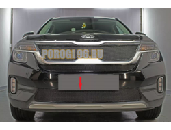 Защита радиатора для KIA Seltos 2019- black низ PREMIUM