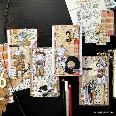 Набор штампов для скрапбукинга "Девочка-лето"