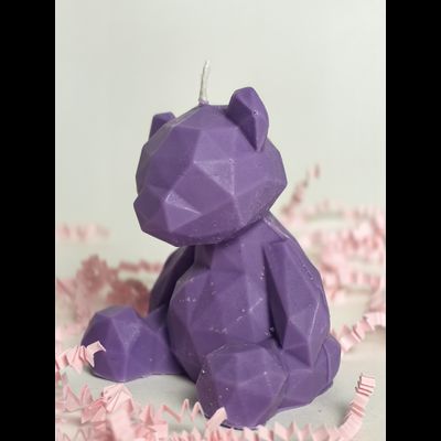 Свеча "Мишка геометрия" Фиолет