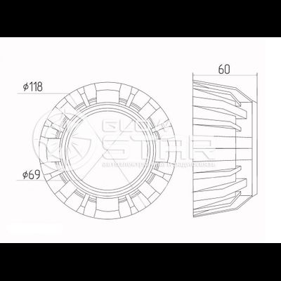 Бленда (маска) для линз №54 Jino 3.0 дюйма, 1шт
