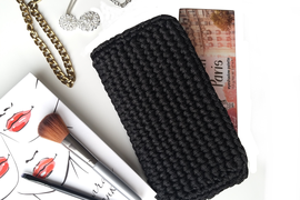 Клатч крючком из полиэфирного шнура. Принцип вязания