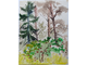 "Кот" бумага акварель 1980-е годы