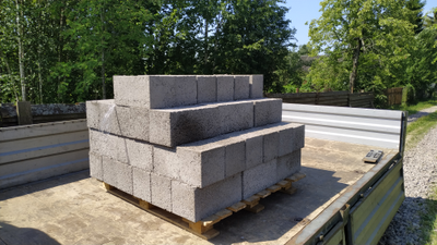 Керамзитобетонный блок полнотелый строительный СКЦ-1ПРП, ГОСТ 6133-99, 390х190х190 мм