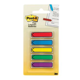 Закладки клейкие POST-IT, пластиковые, 12 мм, 5 цветов х 20 шт., стрелки, 684-ARR1