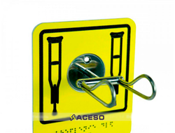 Крючок-держатель для костылей, М12, нержавеющая сталь