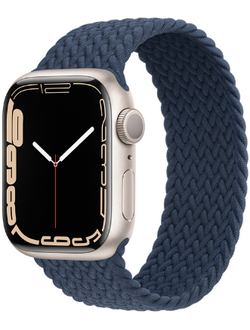 Умные часы Apple Watch Series 7 41 мм, Aluminum Case with Braided Solo Loop Band, Size 9, Starlight/Abyss Blue