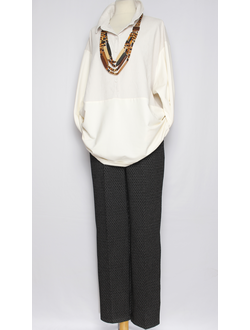 Рубашка Бохо комбинированная1 с вельветовом экрю