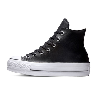 Кеды Converse Chuck Taylor All Star Platform Leather кожаные черные высокие