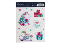 Наклейка светящаяся «Новогодний единорог»