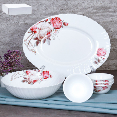 Столовый сервиз "Чайная роза 6 предметов"