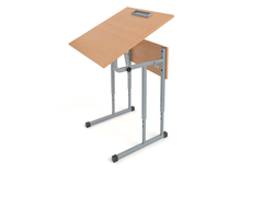 Стол ученический одноместный с регулируемой столешницей