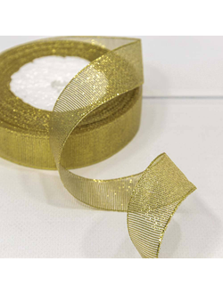 Лента метал. с люрексом/парча 38мм (золото), 22,8м