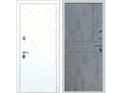 Входная белая дверь Rx13 с отделкой  бетон ФЛ 290