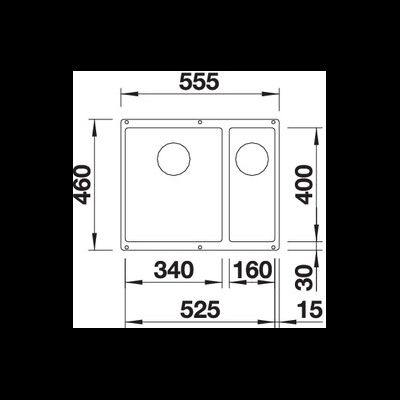 Мойка Blanco Subline 340/160-U чаша слева с отв.арм. InFino, 523550
