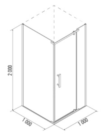 Душевое ограждение ERLIT ER10110H-C1 (100*100*200) квадратное, прозрачное