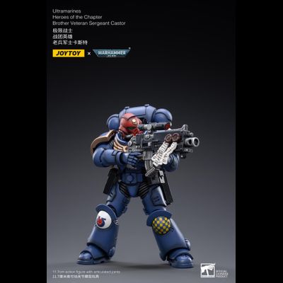 Ультрамарин сержант-интерцессор Кастор (Warhammer 40k) - КОЛЛЕКЦИОННАЯ ФИГУРКА 1/18 scale Sergeant Castor (JT2474) - JOYTOY