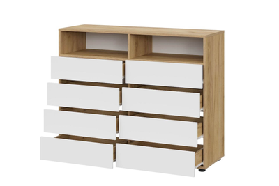 Абрау комод Дуб золотой/Белый