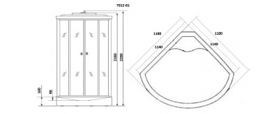 Душевая кабина Niagara NG-7012-01 (120 х 120)