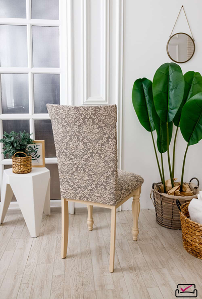 Чехол на стул Жаккард Вензель Серый. Россия