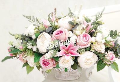 Романтичная Композиция из искусственных цветов - Эльза № УСН012 - для интерьера