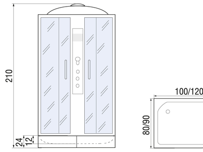 Душевая кабина River Desna 120/90/24 MT R 120x90