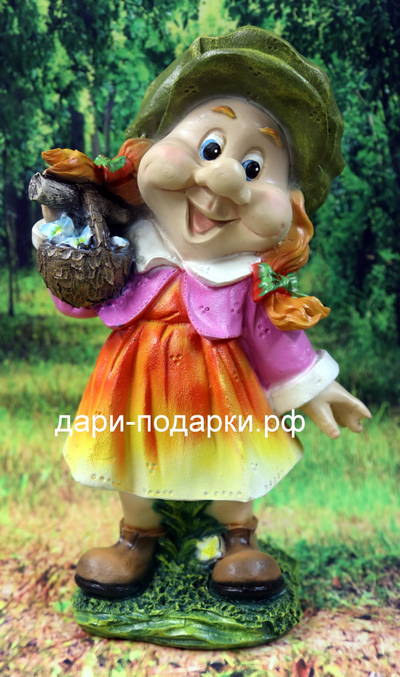 Девочка с корзинкой цветов  33*18см   1,3кг   полистоун Россия 1748//0201397-4