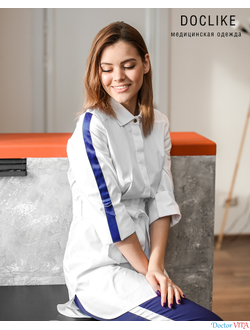 БЛУЗА DOCLIKE DL492/1 белая с лентой