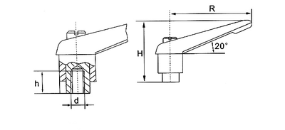 РЫЧАГ ЗАЖИМНОЙ С ВНУТРЕННЕЙ РЕЗЬБОЙ М14*114