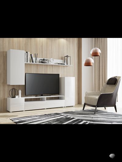 Лира гостиная МДФ белый глянец