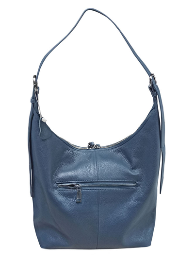 (АРТИКУЛ: 10015) СУМКА МЕШОК, БОЛЬШАЯ, НАТУРАЛЬНАЯ КОЖА, ГОЛУБАЯ, ЧЕРЕЗ ПЛЕЧО