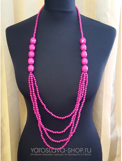 Е-146 Бусы фуксия.