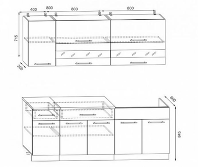 Кухня Маша 2,0 Венге/Крафт белый (ИЦ)