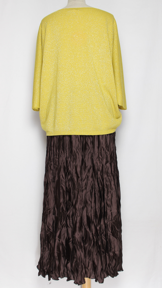 Юбка плотная шелковая "Жатая" хаки, кофе р.46-54