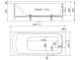 Акриловая ванна 1ACReal Гамма 170x70 размеры